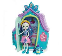 Enchantimals Patter Peacock con Casita de campo, muñeca pavo real con mascota, casa de juguete y accesorios (Mattel GYN61)