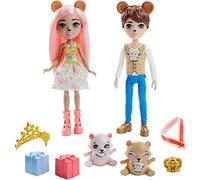 Mattel Muñecos Enchantimals Bonita y Bannon Bear con mascotas y accesorios – Pack de 2