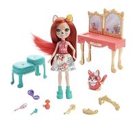 Enchantimals Royal Fabrina Fox y Frisk con tocador Victoriano Muñeca con Mascota Zorro con Set de Juego y Accesorios de Juguete (Mattel GYJ05)