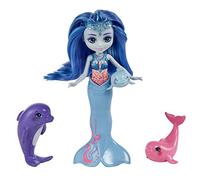 Enchantimals Royal Ocean Kingdom Muñeca Dorinda Dolphin con Familia de Mascotas Delfines de Juguete (Mattel HCF72)