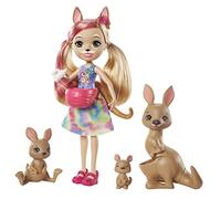 Enchantimals Sunny Savanna Muñeca Kamilla Kangaroo con Familia de canguros Mascota de Juguete (Mattel GTM31) Multicolor