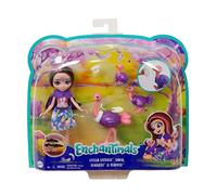 Enchantimals Sunny Savanna Muñeca Ofelia Ostrich con Familia de avestruces Mascota de Juguete (Mattel GTM32)