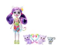 Enchantimals Sunshine Beach Muñeca Lorinda Lemur y Familia de Lemures Mascotas con Accesorios, Juguete +4 años (Mattel HRX86)