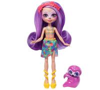 Enchantimals Sunshine Island Muñeca con mascota perezoso morado, juguete +4 años (Mattel HRX82)