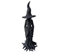 Enchanting Halloween Witch Statue, Retro Resin Wizard Statue, Gothic Spooky Standing Desktop Ornament, Funny Magician Mysterious Figurine, Halloween Retro Home Decoration
