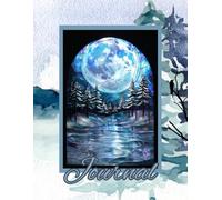 Enchanting Winter Moon Journal | Stained Glass Landscape Notebook | 140 Pages | Writing Creative Ideas: 8.5 x 11, 140 - pages