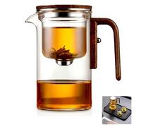 Enchantipot Magic Tea Pot, Enchanti Tea Pot, Water Separation Glass Teapot with Wooden Handle, Enchantipot Magic Pot, Press Control Magic Tea Pot, For Loose Tea(S-500ml)