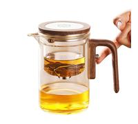 Enchantipot Magic Tea Pot - Tetera mágica con separación de agua, con control de presión, olla mágica con mango de madera (800 ml, color madera)