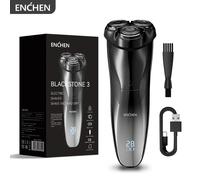 ENCHEN Blackstone3 Afeitadora 3D rotativa eléctrica 100% resistente al agua con recortadora de precisión POP-UP y carga rápida tipo C Blackstone 3