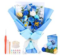 ENCHOL Kit de ganchillo para principiantes y adultos, kit de ganchillo para principiantes, kit completo de ganchillo de flores para principiantes con tutoriales en video paso a paso para creaciones de