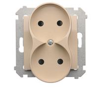 ENCHUFE 2X Z/U CON TAPA ABRAZADERAS PREMIUM 54 DGZ2MZ.01/41