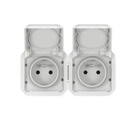 Enchufe 2x2P+Z horizontal 16A-250V NUEVO PLEXO 55 0642L