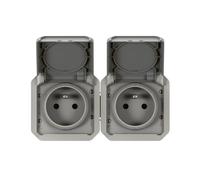 Enchufe 2x2P+Z horizontal 16A-250V NUEVO PLEXO 55 069562L