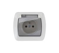 Kontakt-Simon AGZ1BE/12A - Toma de corriente (plástico, IP44, 250 V, 92 mm, 41,5 mm), color beige