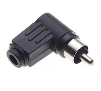 Enchufe Acodado Para Fono Con Clavijas Niqueladas Y Carcasa De Plástico Negra, Paquete De 10 - Macho De 90 Grados, Terminal De Enchufe En ángulo Recto Conector De Audio Y Vídeo Adaptador De Cable