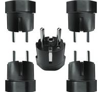 Enchufe Adaptador De Suiza/Liechtenstein A UE, Enchufe De 3 Clavijas A Conector De 2 Clavijas Tipo DE/FR/IT/ES Para Visitantes (5 Piezas Negro)