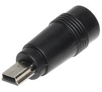 Enchufe adaptador mini USB B macho - DC hembra 2.1 / 5.5mm