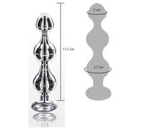 Enchufe anal de bolas con piedra dilatadora media portátil de metal butt cons...