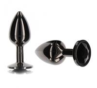 Enchufe anal medio con piedra dilatadora consolador liso portátil pero de metal