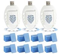 Enchufe antimosquitos, 3 unidades, portátil, USB, eléctrico, con 120 pastillas repelentes de mosquitos, enchufes portátiles, repelente de mosquitos, exterminador de insectos eléctrico para senderismo