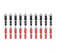 Enchufe banana, 20 pares de conectores banana y zócalos, no requiere soldadura, código de color rojo y negro, para cable de altavoz de 2 a 5 mm, fácil conexión de audio