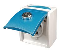 Enchufe Busch-Jäger Schuko con cerradura en tapa plegable ocean
