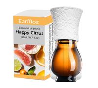 Enchufe cálido + mezcla de aceites esenciales Happy Citrus (20 ml), 20 días, no artificial, no tóxico, sin productos químicos añadidos, enchufe natural en ambientador para trabajos de entrenamiento