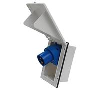 Enchufe CEE HABA para caravanas y caravanas - 230 V/16 A, 3 polos, IP44, instalación sencilla, diseño robusto - Blanco