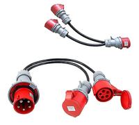 Enchufe CEE Industrial, Prolongador Cable Electrico, Base Hembra + Toma Corriente de 5 Pines, Impermeable Ip44, Adecuado para Camper, Camping, Caravana, Barco, ConstruccióN