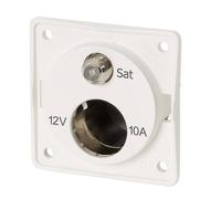 Enchufe combinado 12v+ sat blanco