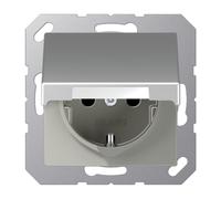 Enchufe con Tapa abatible Protector A, Color Aluminio (Referencia: JUNG A1520BFKIKLAL)