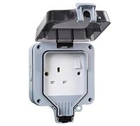 Enchufe conmutado DP para exteriores, 1 banda, 13A, IP66