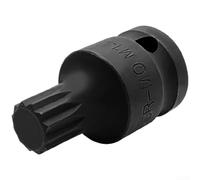 Enchufe cuadrado triple negro de 14 mm para reparación de vehículos | Punta cuadrada de 14 mm, unidad de 1 cm, se adapta a espacios de pinza estrechos, acabado negro, extracción de tornillos