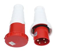 Enchufe de Alimentación de Aviación, 380V-415V 63a Protección IP67 6-16 Mm² Enchufe Trifásico de 4 Pines a Prueba de Agua 3P+E con Anillo de Sellado para Lugares Interiores Y Exteriores