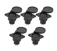 Enchufe de Audio XLR, 5pcs 3pin XLR Impermeable Enchufe Hembra Panel Panel Enchufe de Audio para Conector de Micrófono de Alimentación (Black)