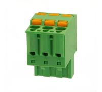 Enchufe de bloque de terminales verde, paso de 5,08 mm, conector de cableado de doble botón de resorte enchufable, instalación sin herramientas, montaje en PCB de alta densidad para aplicaciones de