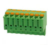 Enchufe de bloque de terminales verde, paso de 5,08 mm, conector de cableado de doble botón de resorte enchufable, instalación sin herramientas, montaje en PCB de alta densidad para aplicaciones de