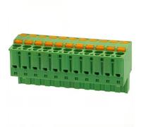 Enchufe de bloque de terminales verde, paso de 5,08 mm, conector de cableado de doble botón de resorte enchufable, instalación sin herramientas, montaje en PCB de alta densidad para aplicaciones de