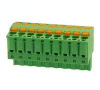 Enchufe de bloque de terminales verde, paso de 5,08 mm, conector de cableado de doble botón de resorte enchufable, instalación sin herramientas, montaje en PCB de alta densidad para aplicaciones de