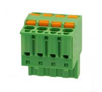 Enchufe de bloque de terminales verde, paso de 5,08 mm, conector de cableado de doble botón de resorte enchufable, instalación sin herramientas, montaje en PCB de alta densidad para aplicaciones de