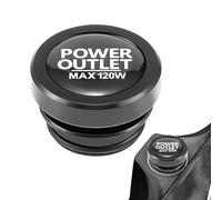 Enchufe de botón de expulsión de coche, cubierta impermeable a prueba de polvo, accesorio universal para automóvil, decoración interior de 12 V, para entusiastas de los automóviles, metal negro