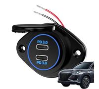 Enchufe de carga rápida para coche - toma de carga USB para coche, cargador de 12 V / 24 V Conector USB de carga rápida | Enchufe protector de carga impermeable para yates y caravanas, para tabletas