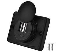 Enchufe de Cargador Doble USB para Coche Impermeable, Cargador USB para Coche, 3.1A Coche Doble Puerto USB Cargador Toma de Corriente Enchufe 12V LED Impermeable automotriz Piezas de Repuesto