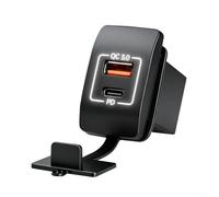 Enchufe de cargador USB de coche de 12/24 V con PD QC30 de carga rápida de doble puerto cubierta impermeable para coches, camiones, barcos, motocicletas, caravanas, negro (blanco)