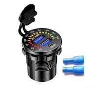 Enchufe de cargador USB dual compacto de 45 W con voltímetro LED e interruptor para carga de dispositivos móviles (USB dual)