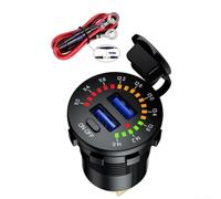 Enchufe de cargador USB dual con interruptor voltímetro LED, 60 W .0 y puerto de carga rápida PD tipo C, pantalla de voltaje en tiempo real y corte de energía para coche, barco, motocicleta, SUV