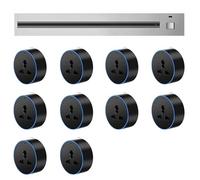 Enchufe De Carril, 8000w De Potencia Montado En La Pared Del Carril De Deslizamiento De La Placa De Cableado,Inicio Cocina Carril Zócalo De La Pista,Para La Oficina De La Cocina,Silver-120cm-track