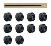 Enchufe De Carril, 8000w De Potencia Montado En La Pared Del Carril De Deslizamiento De La Placa De Cableado,Inicio Cocina Carril Zócalo De La Pista,Para La Oficina De La Cocina,Gold-60cm-track