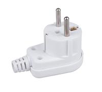 Enchufe de contacto de puesta a tierra Enchufe angular Uni-Schuko Enchufe Uni Schuko 16A 250V Plástico Blanco MCE330