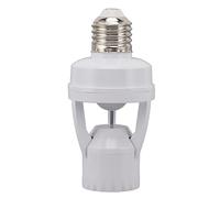 Enchufe de Luz con Sensor de Movimiento PIR, Adaptador de Portalámparas de Lámpara Inteligente E27, Control de Luz de Encendido y Apagado Automático para Garaje, Sótano, Porche,